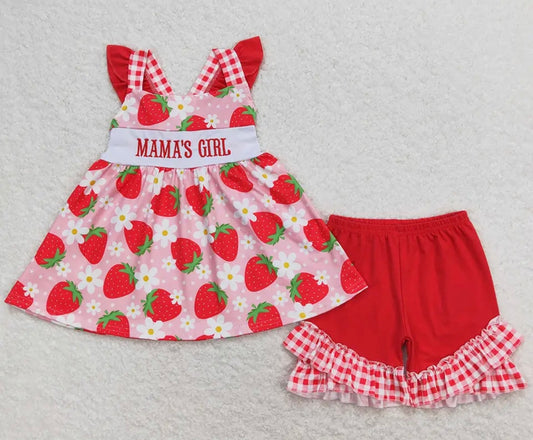 Embroidered Mama’s Girl Strawberry Set