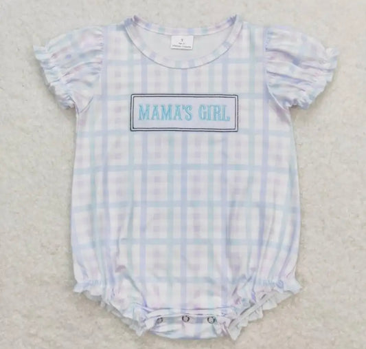 Embroidered Mama’s Girl Plaid Bubble