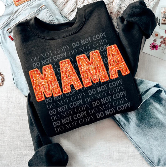 Faux Embroidery Sequin Mama Sweatshirt