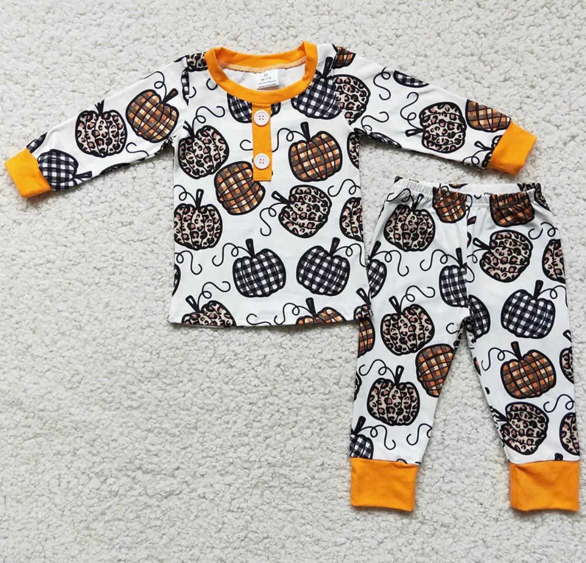 Leopard Plaid Pumpkin Boy Set